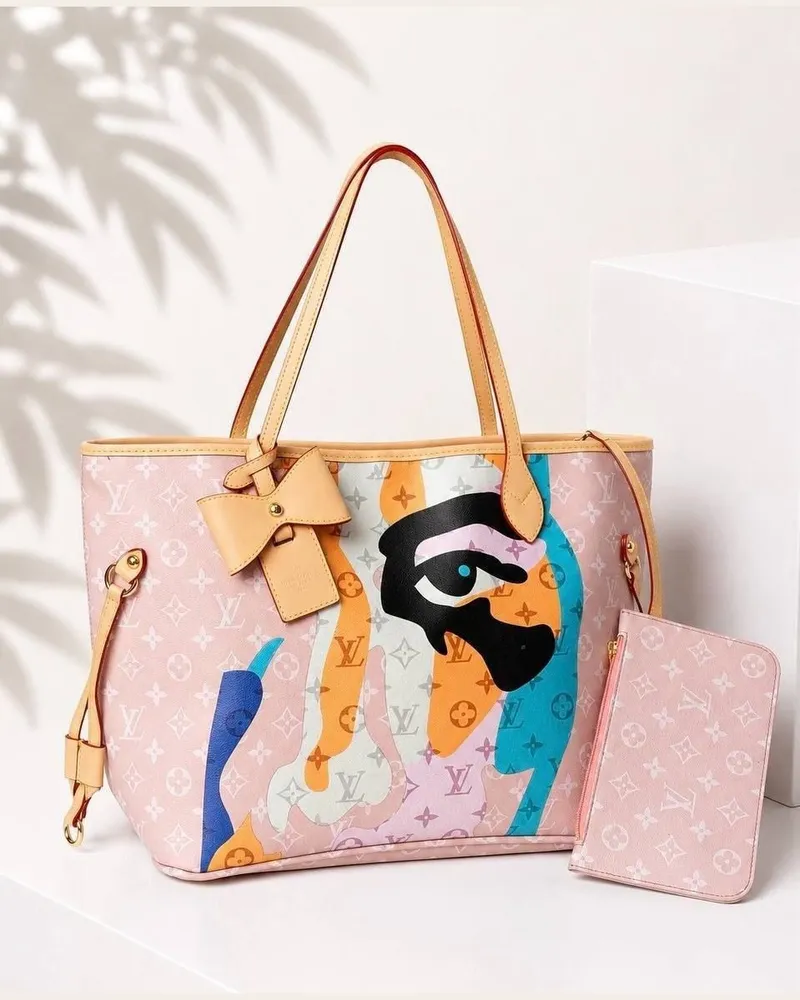 Large tote bag with art print 2